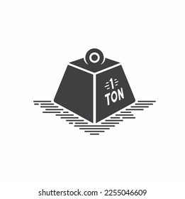 illustration of TON weight, vector art.