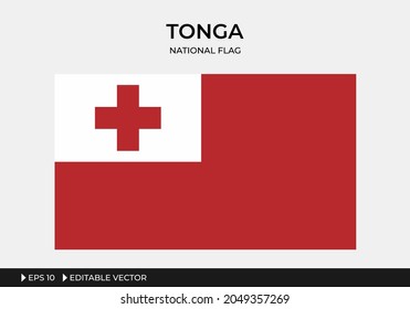 Illustration of Tonga National Flag