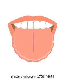 Illustration of tongue symptoms and health