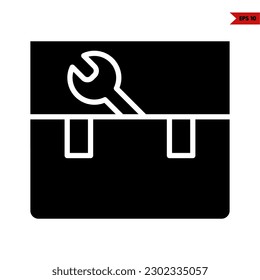 illustration of tool box glyph icon