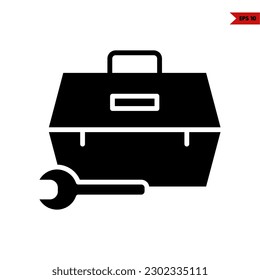 illustration of tool box glyph icon