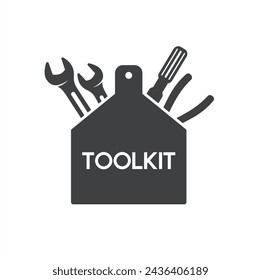 illustration of toolkit, toolset, vector art.