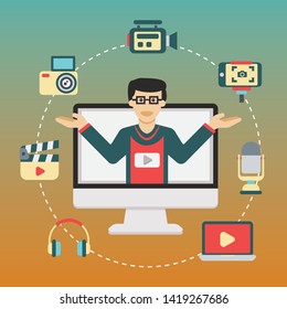 Illustration tools content creator icon