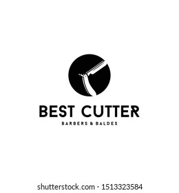 Illustration of tools for shaving hair, especially beards in barbershop logo design