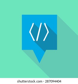 Illustration of a tooltip icon with a code sign