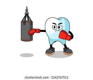 Illustration of tooth boxer , character design