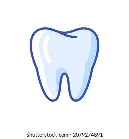 Illustration of tooth. Dentistry and health care icon. Stomatology medical item.