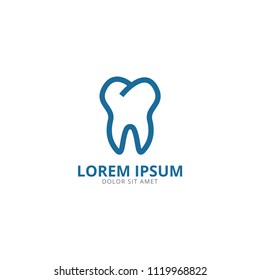 Illustration of tooth logo design template vector