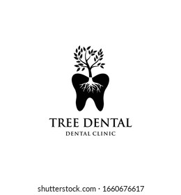 Illustration of a tooth mark with an abstract growing tree inside.