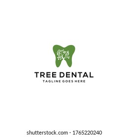 Illustration of a tooth mark with an abstract growing tree inside.