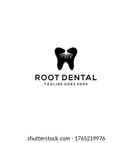 Illustration of a tooth mark with a tall abstract Roots inside.