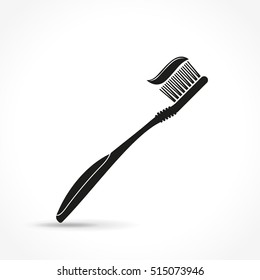 Illustration of toothbrush icon on white background