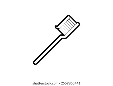 Illustration of a toothbrush on a white background using outline style