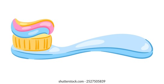 Illustration of toothbrush. Personal hygiene and self care item.