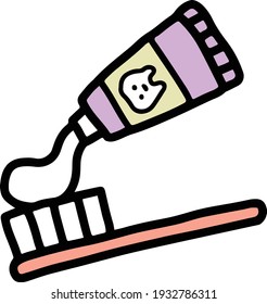 Ilustración de cepillo de dientes y pasta dental