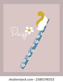 Illustration Toothbrush and Toothpaste Daisy Taste	