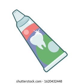 Illustration of a toothpaste icon on a white background
