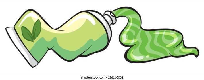 Ilustración de una pasta de dientes sobre un fondo blanco