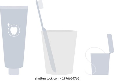 The Illustration of toothpaste set.