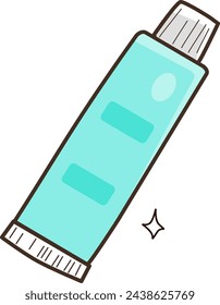ilustración pasta de dientes y cepillo de dientes
