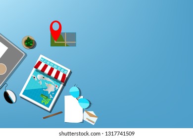 Illustration of the top corner of the work shop and online shop
