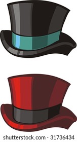 illustration of a top hats  on white background