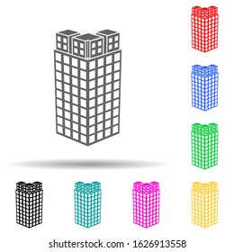 illustration of top view of 3d building multi color style icon. Simple glyph, flat vector of 3d building icons for ui and ux, website or mobile application