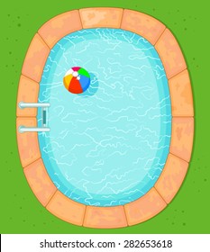 Illustration of top view pool