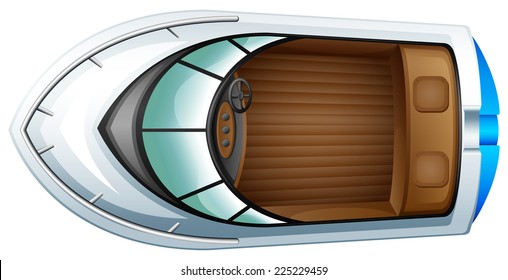 Illustration of a topview of a boat on a white background  