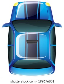 Illustration of a topview of an elegant vehicle on a white background