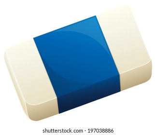 Illustration of a topview of an eraser on a white background