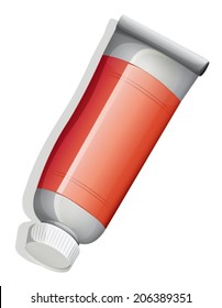 Illustration of a topview of a red tube on a white background