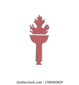 illustration of torch with blazing fire, can be used as an additional element to your design