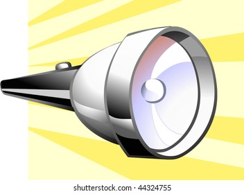 Illustration of torch with colour background	