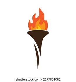 Illustration of torch fire icon flat design