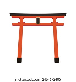 Illustration of Torii gate of Japanese shrine