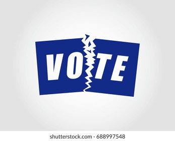 Illustration of torn election ballots