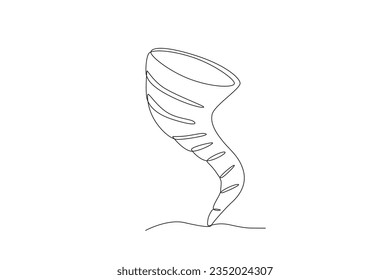 Illustration of a tornado . Hurricane one-line drawing