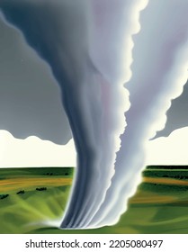 illustration of tornado in nature