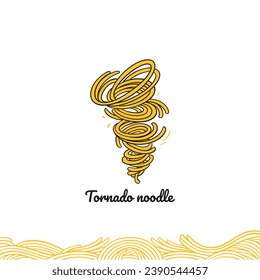 Ilustración Logo de tallarines de Tornado, fideos de ramen asiáticos