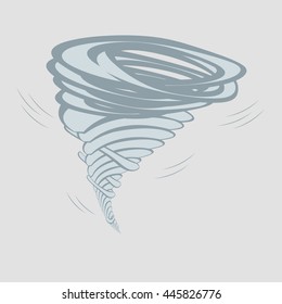 Illustration of a tornado on grey background