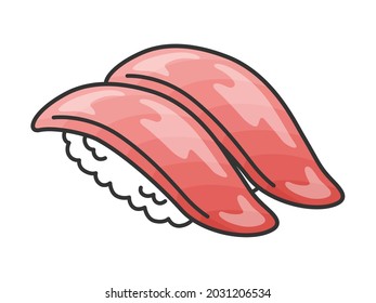 Illustration of Toro tuna sushi.