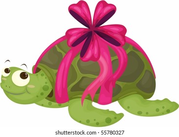 Ilustración de una tortuga sobre fondo blanco