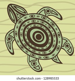 Illustration of tortoise swimming