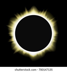 Illustration of a total sun / solar eclipse. Vector
