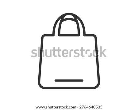 Illustration of tote bag icon (line drawing)