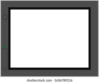 A illustration of touch panel used for ordering at factory control devices and restaurants.