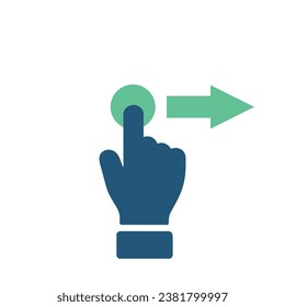 Ilustración del gesto de la mano de la pantalla táctil. Derecha
