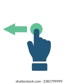 Illustration of touch screen hand gesture. left