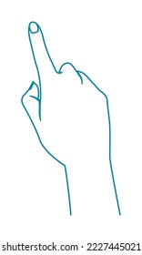 Illustration of touching the mobile phone screen with a finger